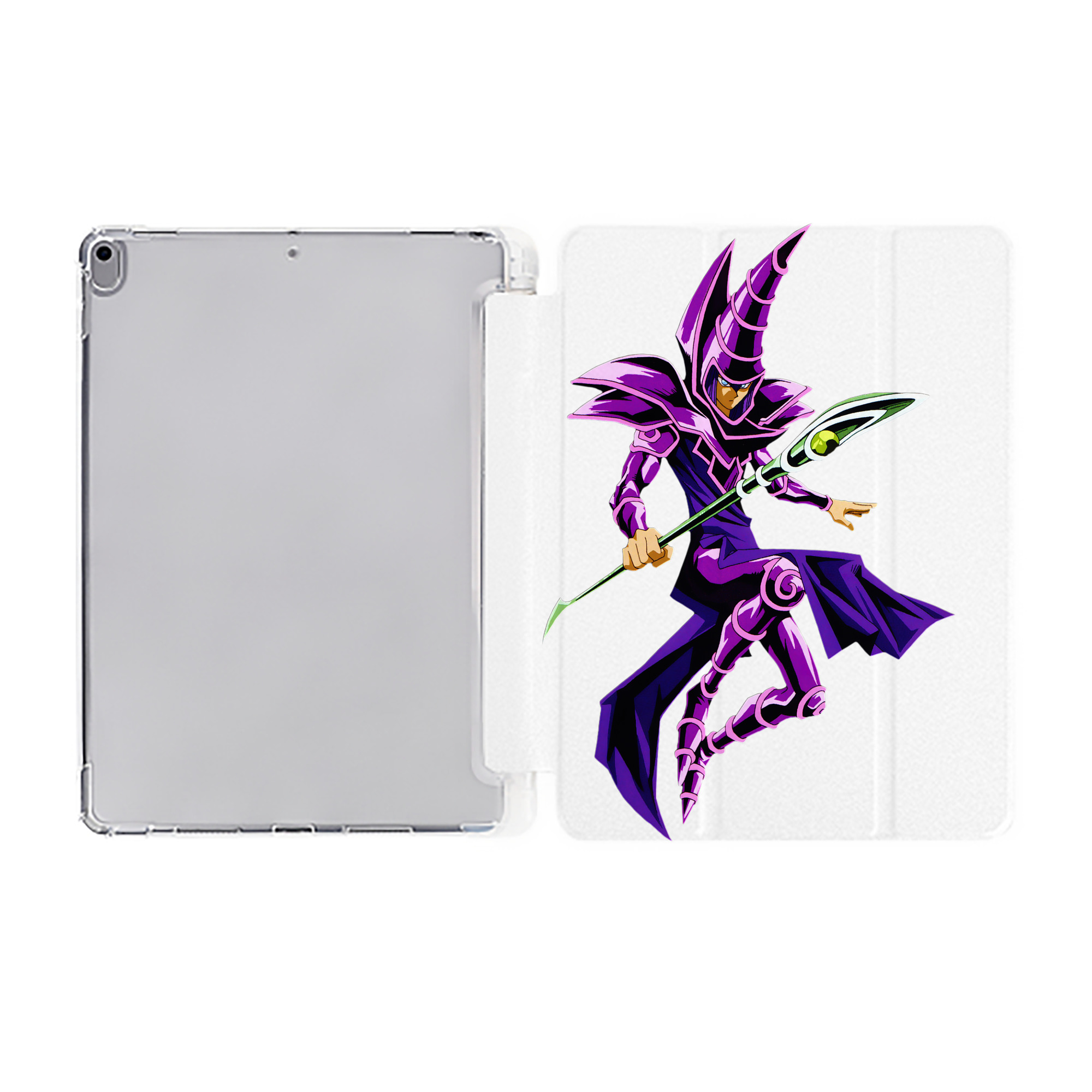 （画像用） 遊☆戯☆王 Yu-Gi-Oh! IPad ケース ペン収納付き 三つ折りスタンド PUレザー×シリコン 対応機種9.5/10.5/10.9インチ
